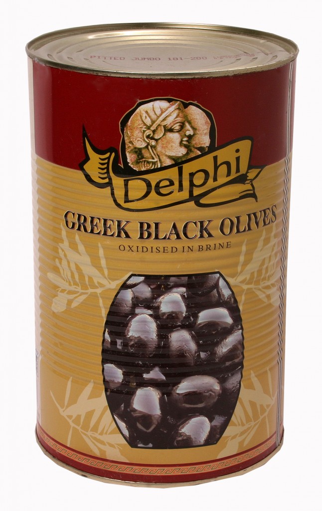 Консервы delphi оливки черные целые гиганские 4.1л (5201306805800)